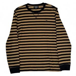 Vintage Express Long Sleeve Striped Thermal Shirt Skater Grunge Adult Large Y2K